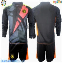Camisa de time de futebol Alemanha Goleiro Replicas 1º Equipamento Infantil Europeu 2024 Manga Comprida (+ Calças curtas)